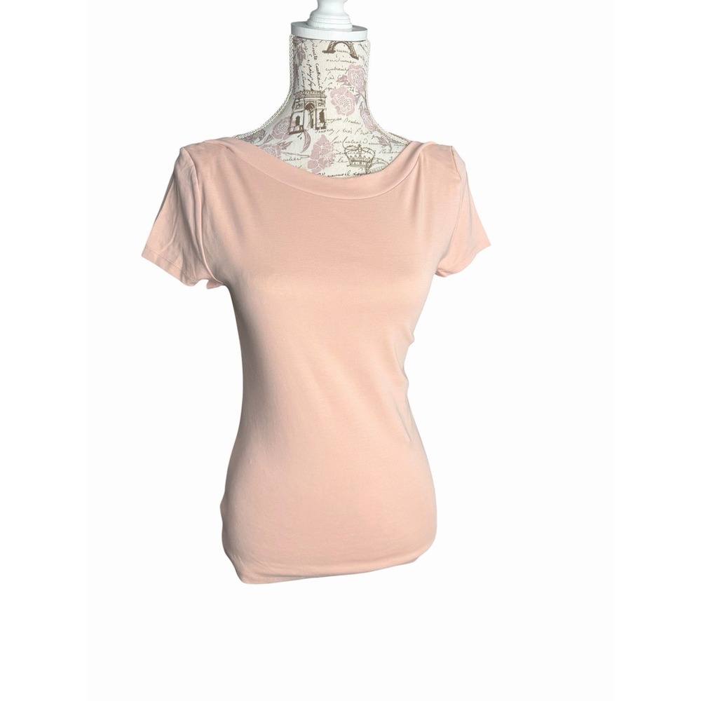 Ann Taylor Boatneck Basic T Shirt NWT Dusty Pink Small